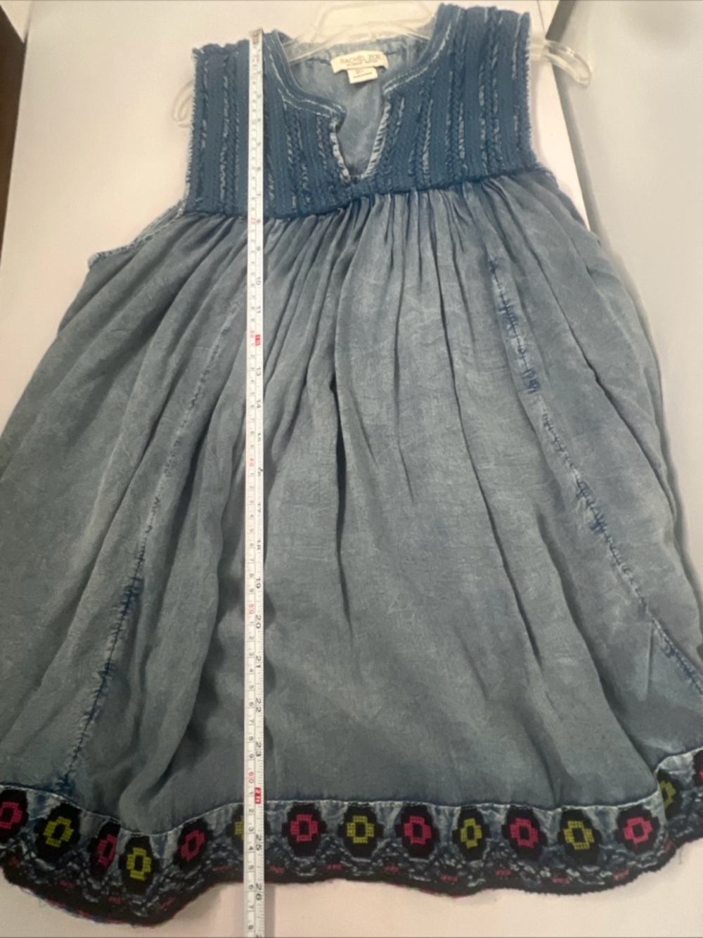 Rachel Zoe Washed Indigo Embroidered Sleeveless Tank - Picture 7 of 9